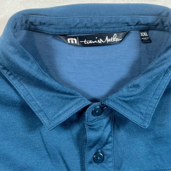 Travis Matthew XXL Patchwork Navy Golf Polo Shirt Performance Stretch Shirt - Picture 4 of 8